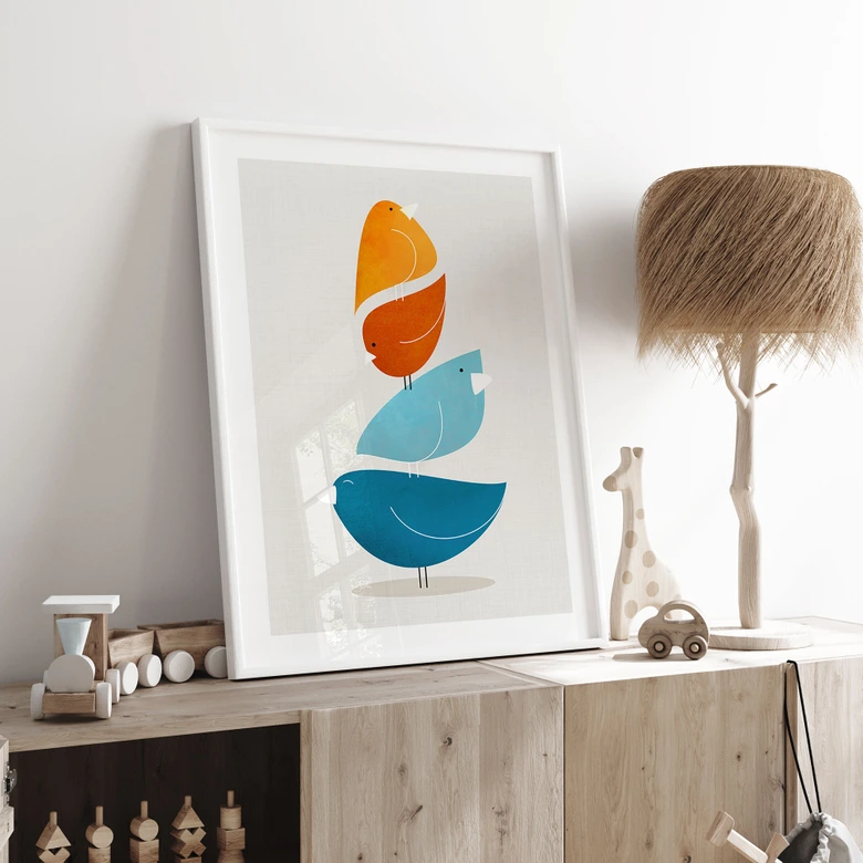 Póster Pájaros de colores - Gallagher 