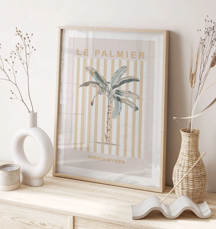 Poster Palme an der Französischen Riviera - Grace Digital Art 