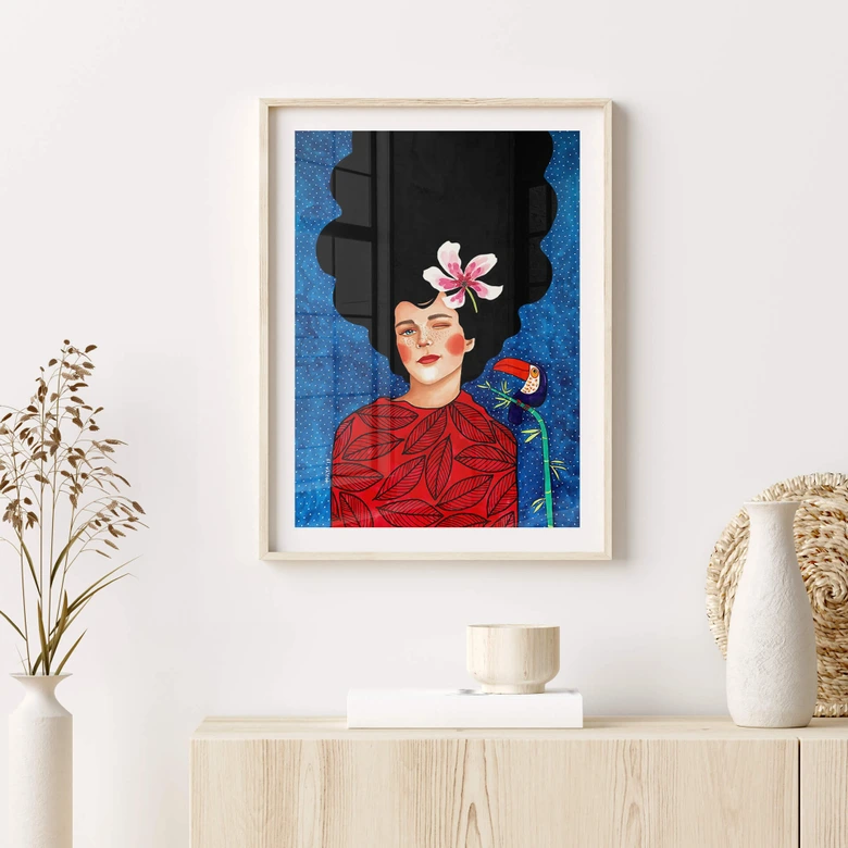 Poster Frau mit einem Augenzwinkern - Hülya 