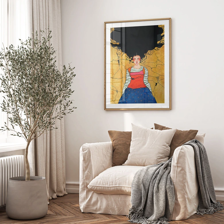 Poster Träumerin im goldenen Licht - Hülya 