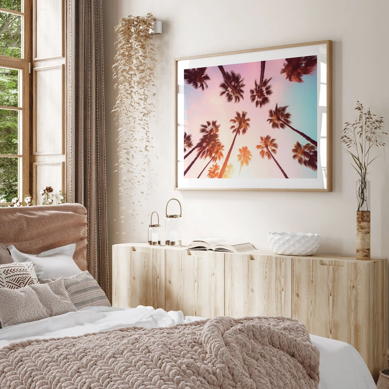 Póster de naturaleza California Dreaming con vista de palmeras - Hugonnard 