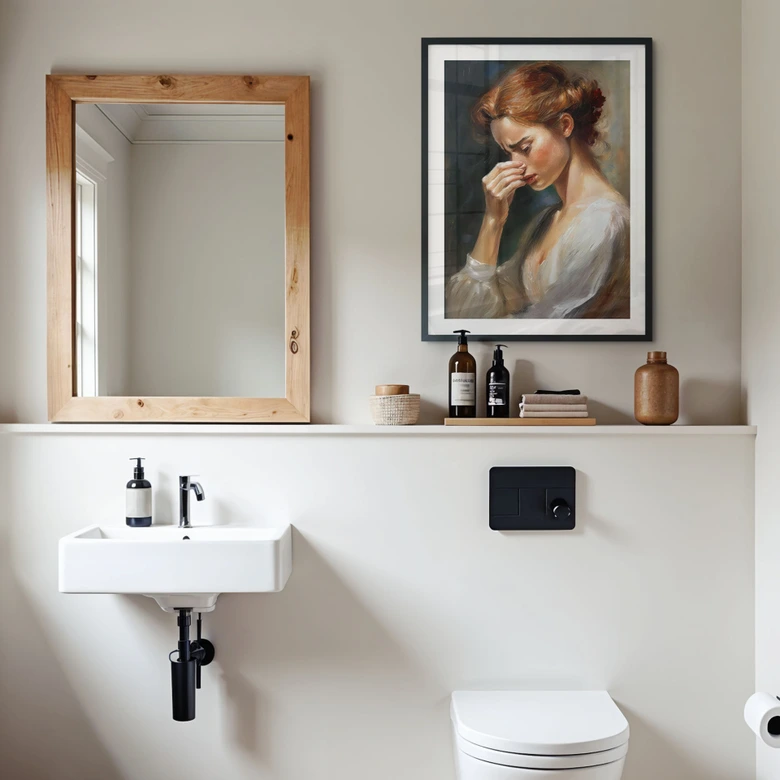 Poster Humoristisk vintage-dekoration för WC 