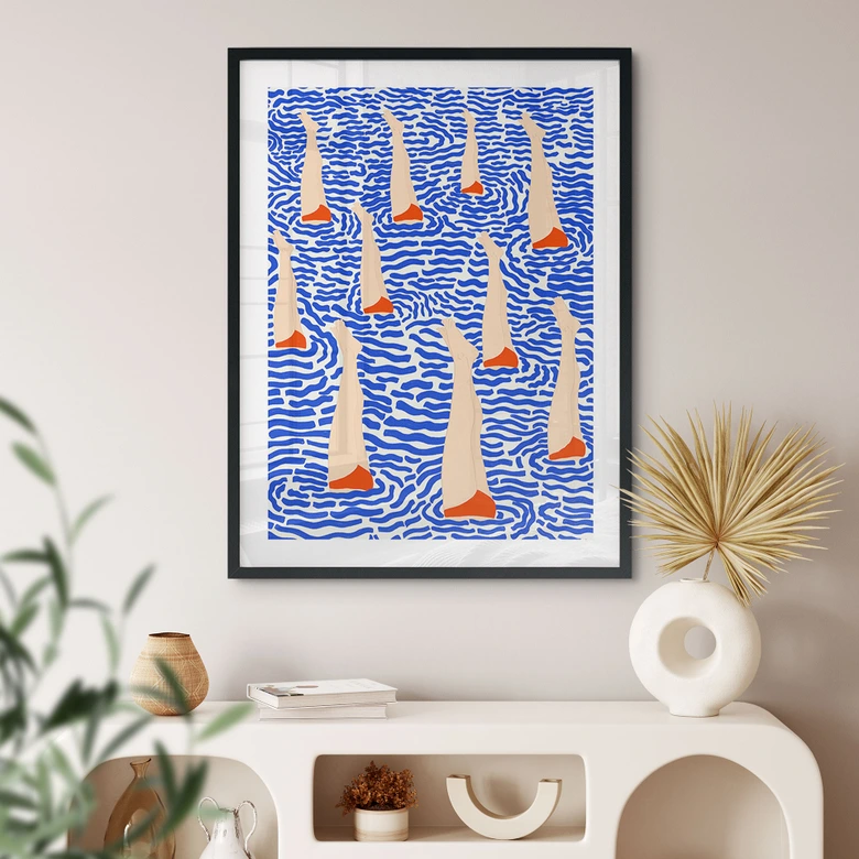 Poster simmare i poolen - Illustration - Jota de jai 