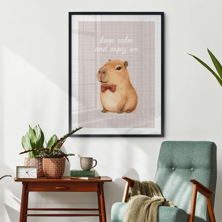 Poster Keep Calm and Capy On - Kapybara 