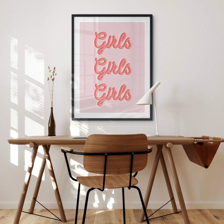 Cartel con el eslogan de Kerr-Dineen - Girls Girls Girls 