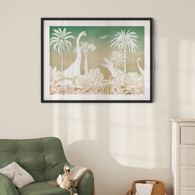 Poster Abenteuerreise zu den Dinosauriern - Ombre - Kikki Belle 
