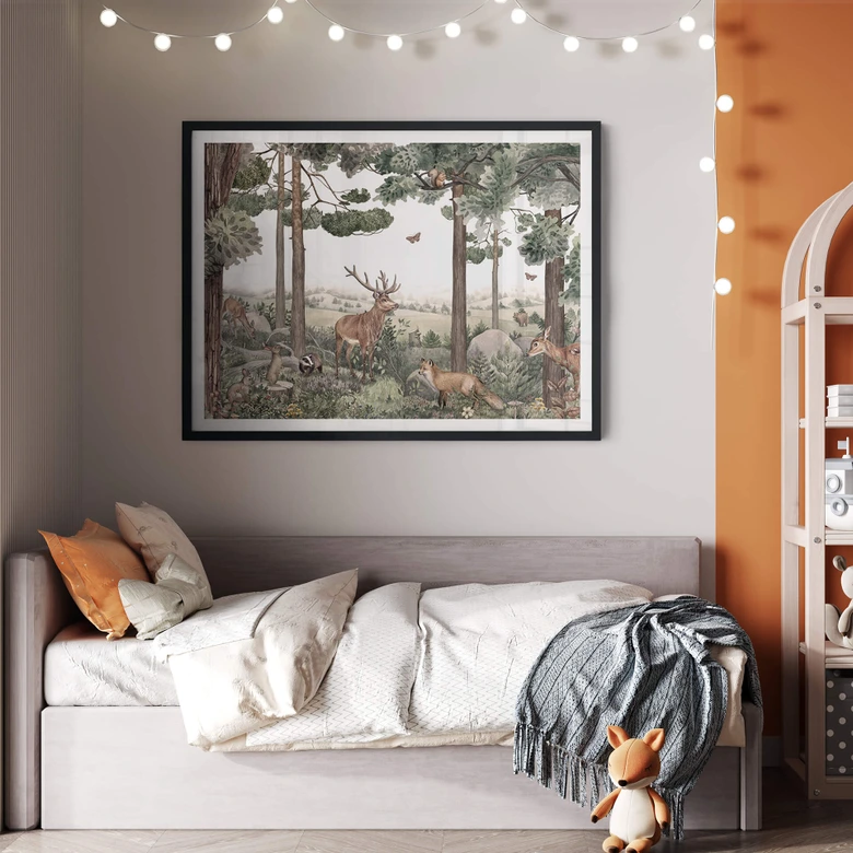 Plakat Kikki Belle - Rodzime zwierzęta w lesie 