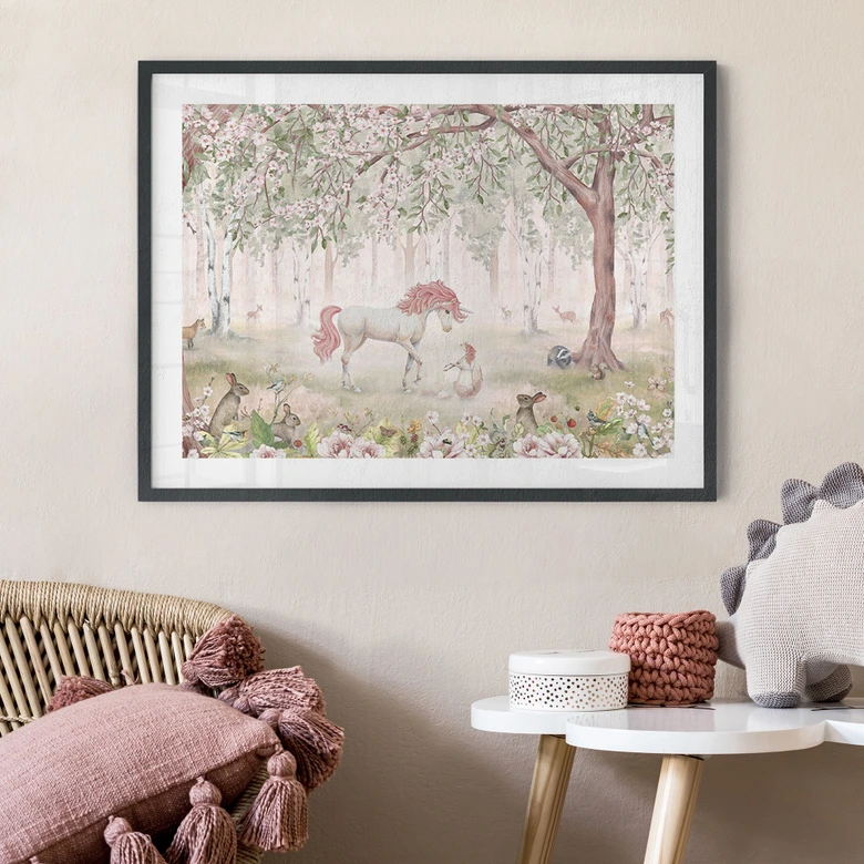 Poster Sprookjesbos met eenhoorns - Kikki Belle 