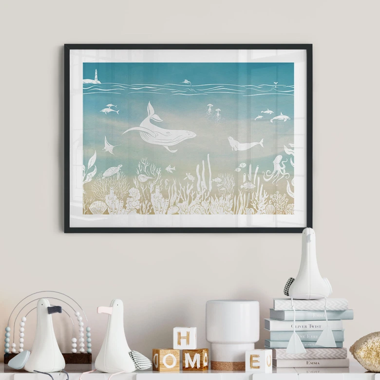 Póster mundo submarino paraíso - Ombre - Kikki Belle 