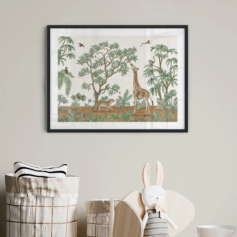 Børneplakat med dyremotiv | Skjult objekt jungledyr - Kikki Belle 