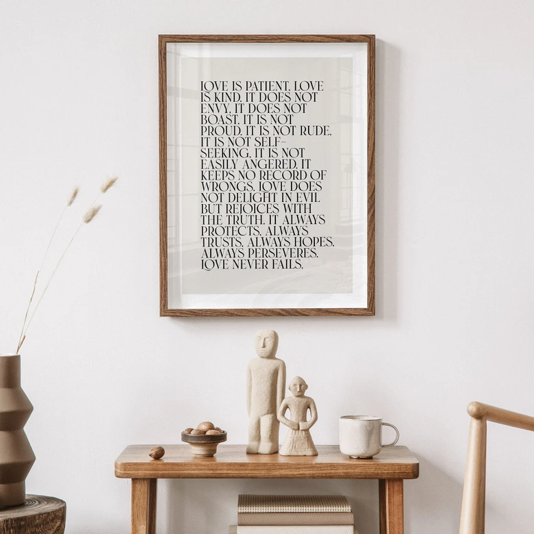 Poster with saying | Love is - Love is patient - KsanaKalpa 