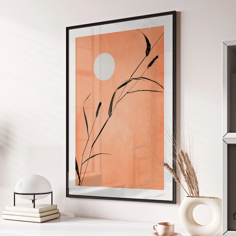 Plakat Siv i ferskenfarvet solskin - Kubistika 