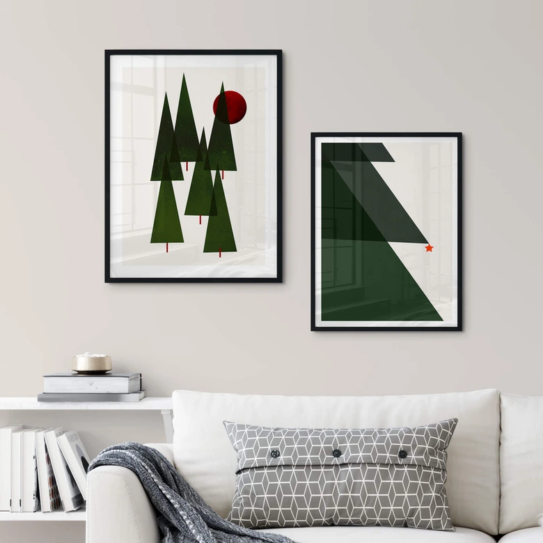Poster Kubistika - Tannenbaum Abstrakt 