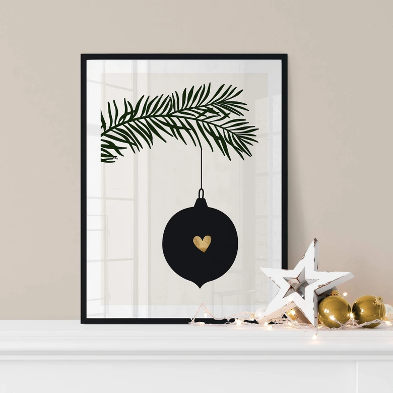 Poster Kubistika - Boule de Noel 