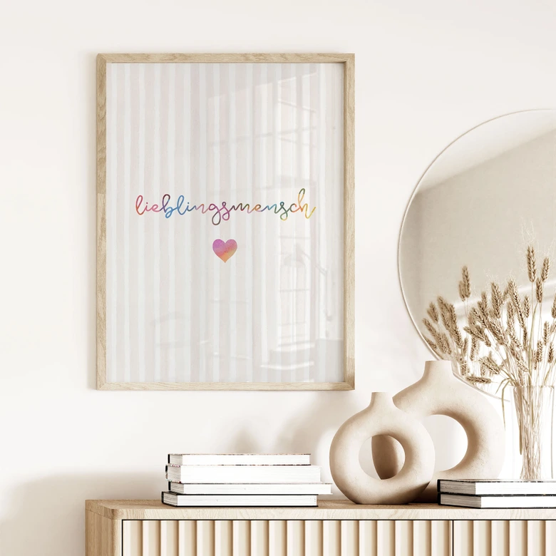 Typografie Poster Lieblingsmensch mit Herz 