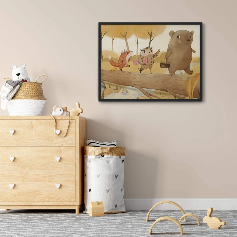 Poster Loske - Picknick im Herbst 
