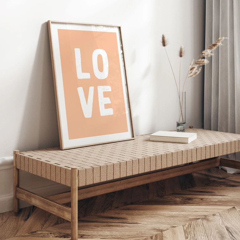 Poster Love Buchstaben Peach 