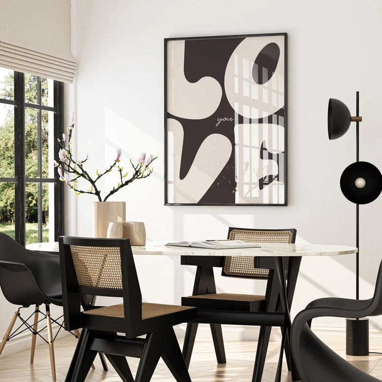 Typografie Poster Love you Retro Letters 