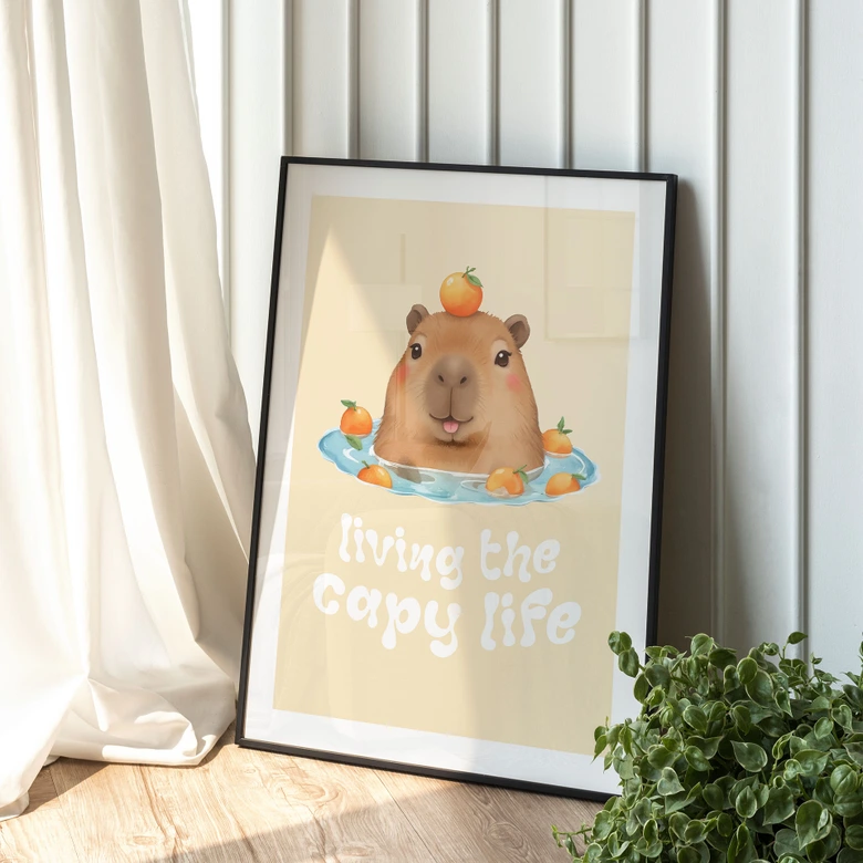Spruch Poster Lustiges Capybara - Capy Life Spruch 