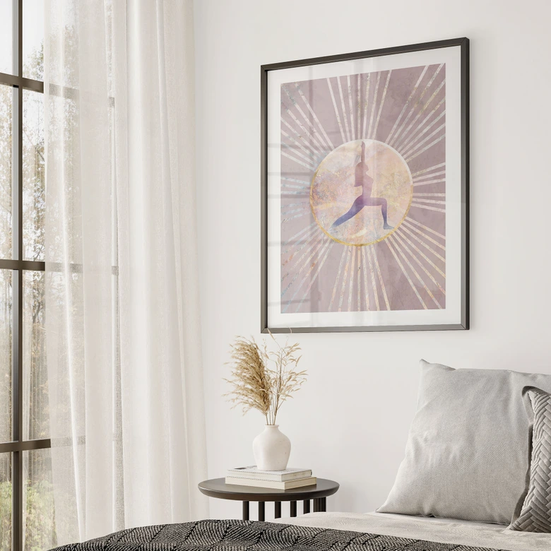 Poster Yoga Zonnegroet roze | roségoud - Manovski 