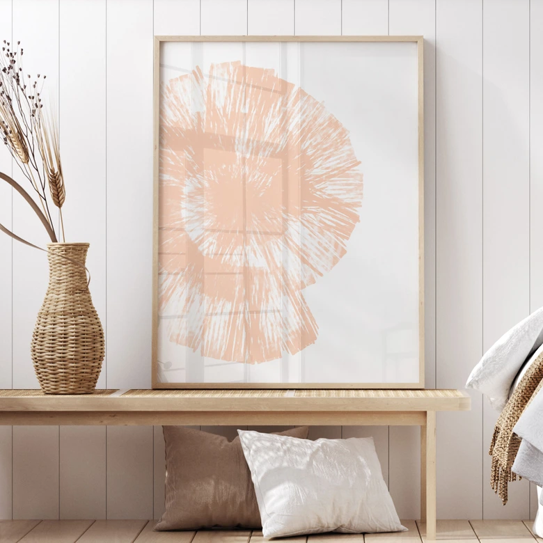 Poster Peach Fuzz - Abstrakt skal i persikofärger - Martina 
