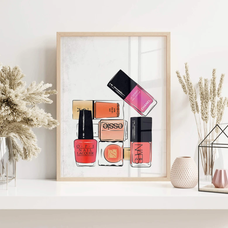 Poster Martina - Nagellacke in Pink 