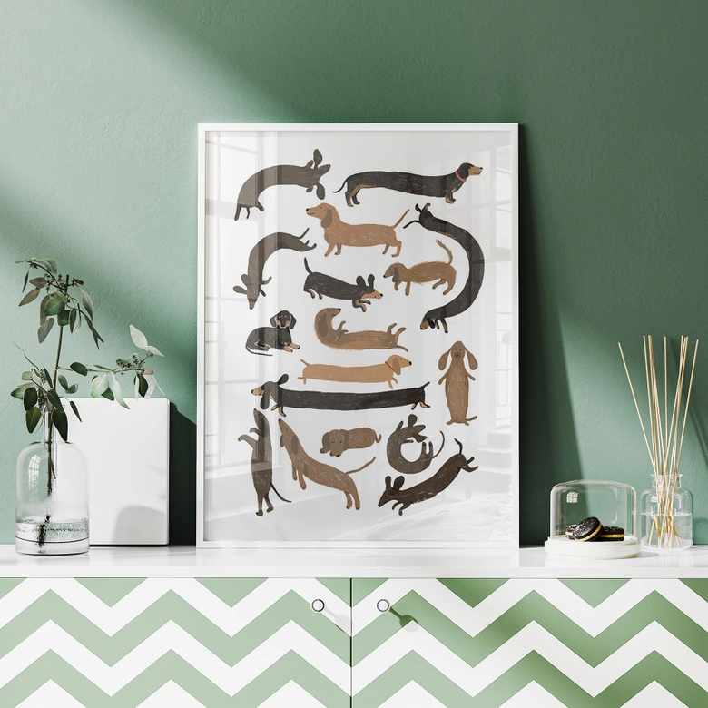 Plakat Legende gravhunde - Illustration af hund - Melin 