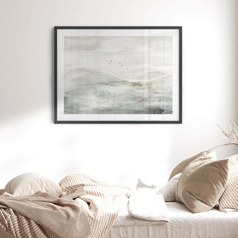 Poster Neblige Berglandschaft Aquarell - Ms Tiff 