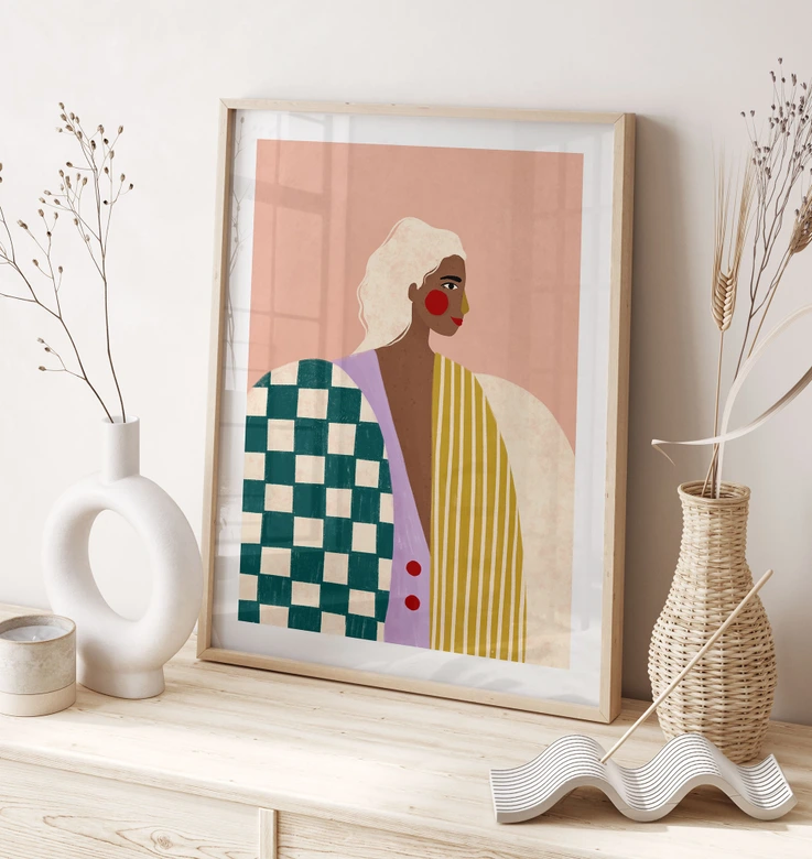 Poster Frau in Mustern: Eine moderne Ikone - Müller 