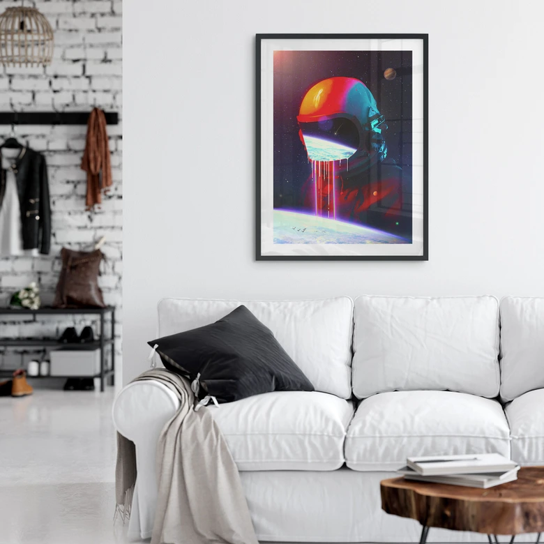 Poster astronaut med utsikt över jorden - Nicebleed 