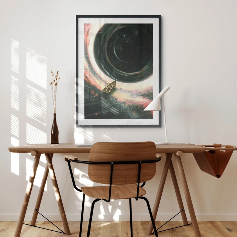 Poster Weltall: Astronaut im Boot - Nicebleed 