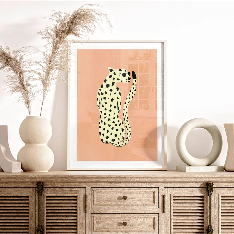 Poster Eleganter Gepard mit Sonnenbrille - Oltmanns 