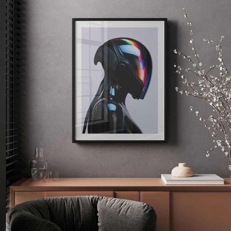 Poster Cyber Girl mit Helm - Paksoylu 
