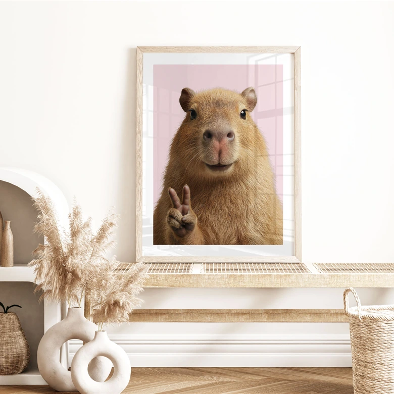Tier Poster Peace Capybara 