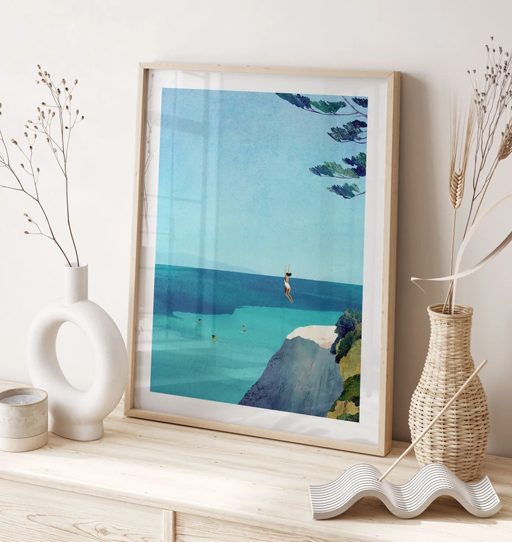 Poster Summer happiness by the turquoise blue sea | Travel poster - Rivers 