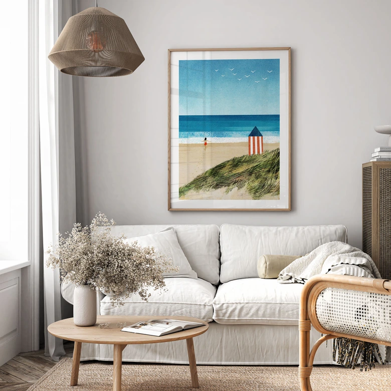 Poster Vacances à la mer avec vue sur les dunes - Rivers 