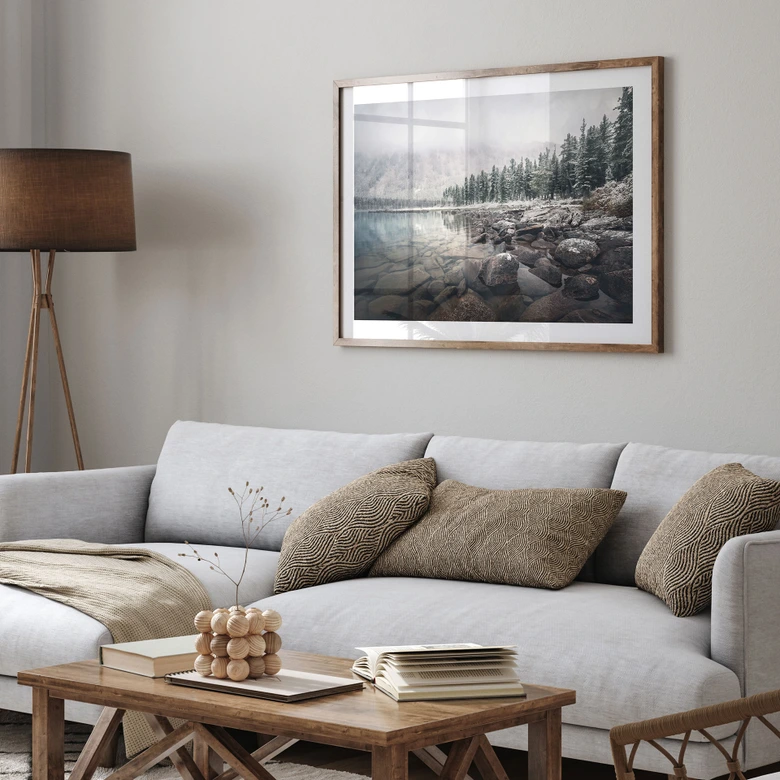 Poster Vinterskog vid sjön - Rostovskiy 