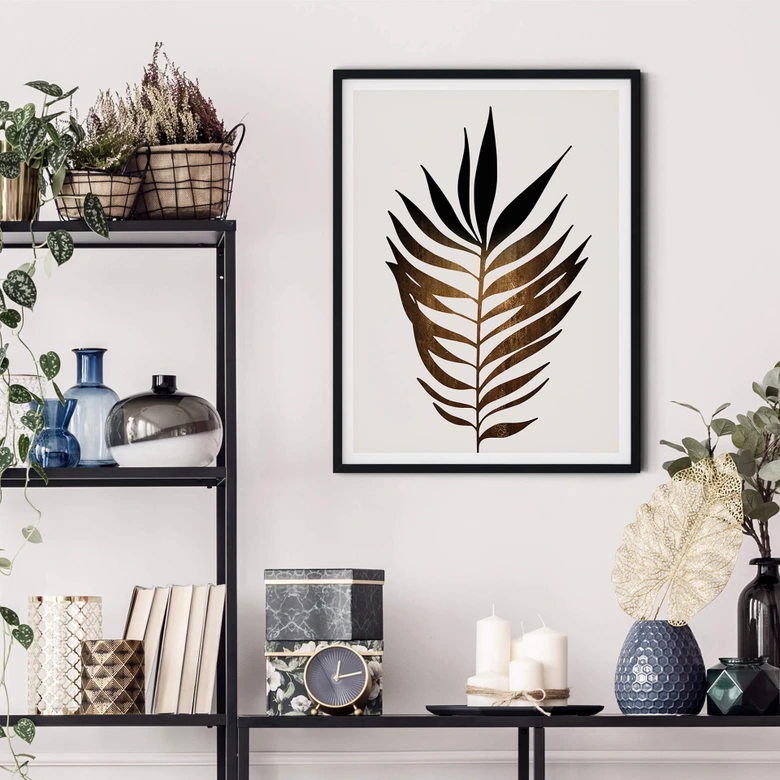 Plakat - Kubistika - Golden Leaf 