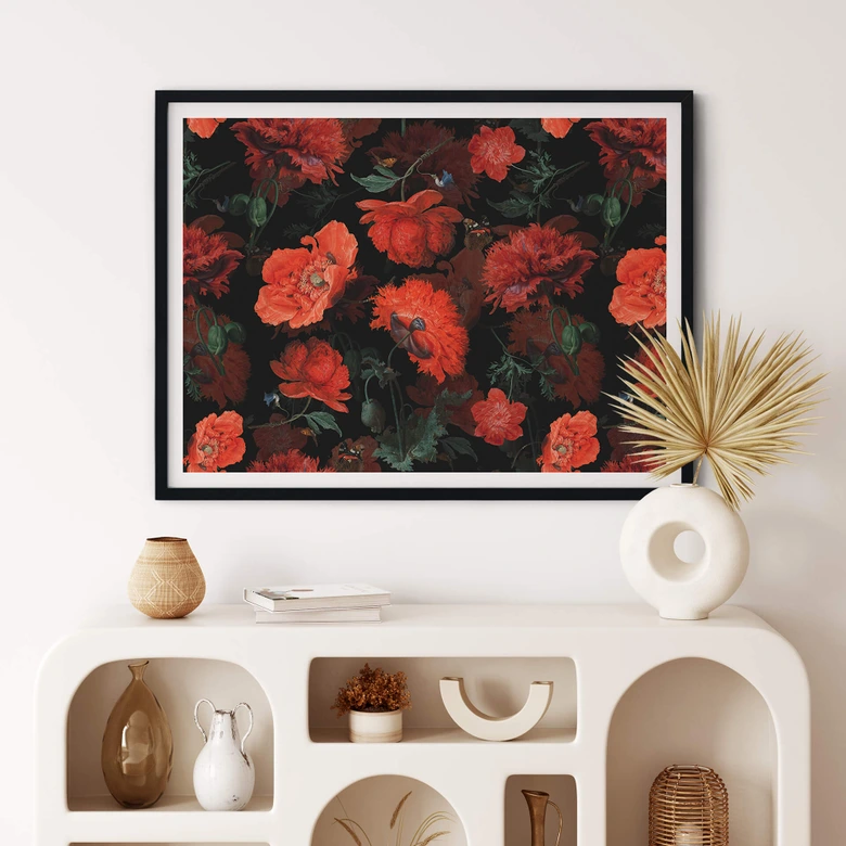 Poster UN Designs - Rote Blüten 
