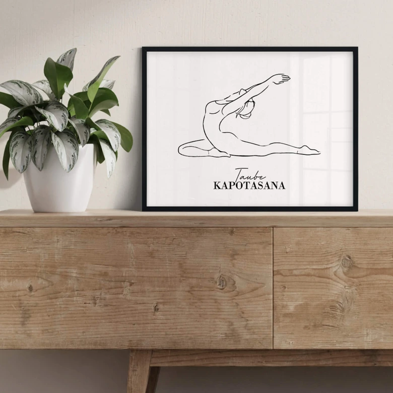 Poster Yoga - Colombe - Line Art 