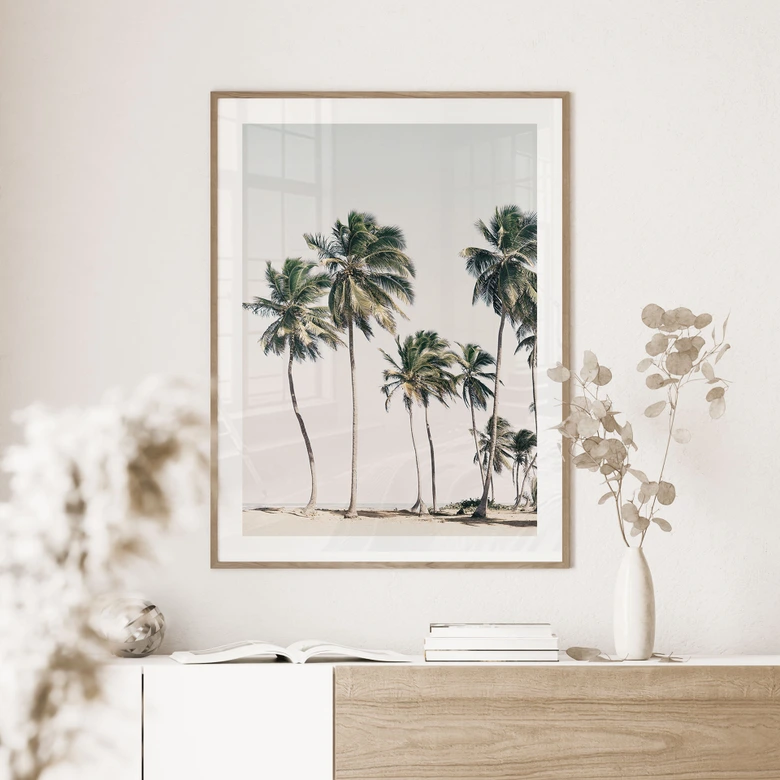 Poster Palmiers tropicaux sur la plage | L'ambiance des îles en été - Sisi & Seb 