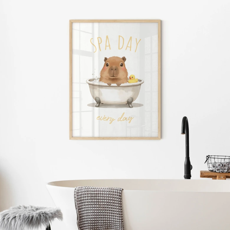 Poster für Kinder - Spa Day mit Capybara 