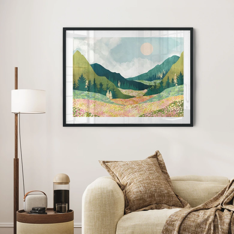 Poster Farbenfrohe Frühlingswiese - SpaceFrog Designs 