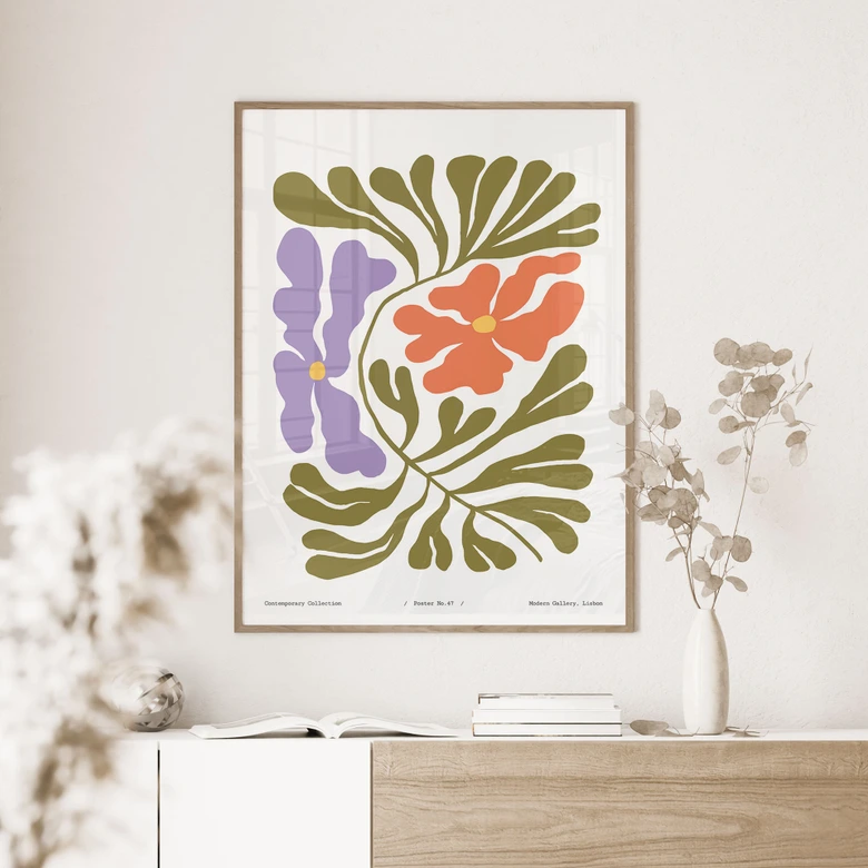 Abstrakt blomsterplakat i retrostil - Treechild 