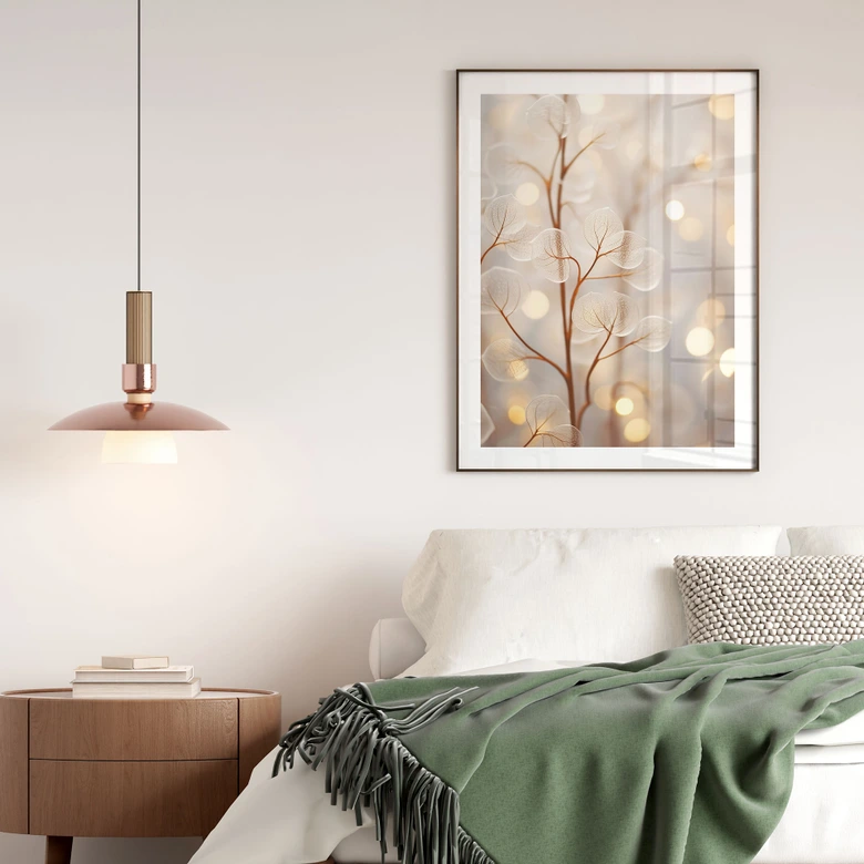 Poster Filigrane Blätter Beige - Treechild 