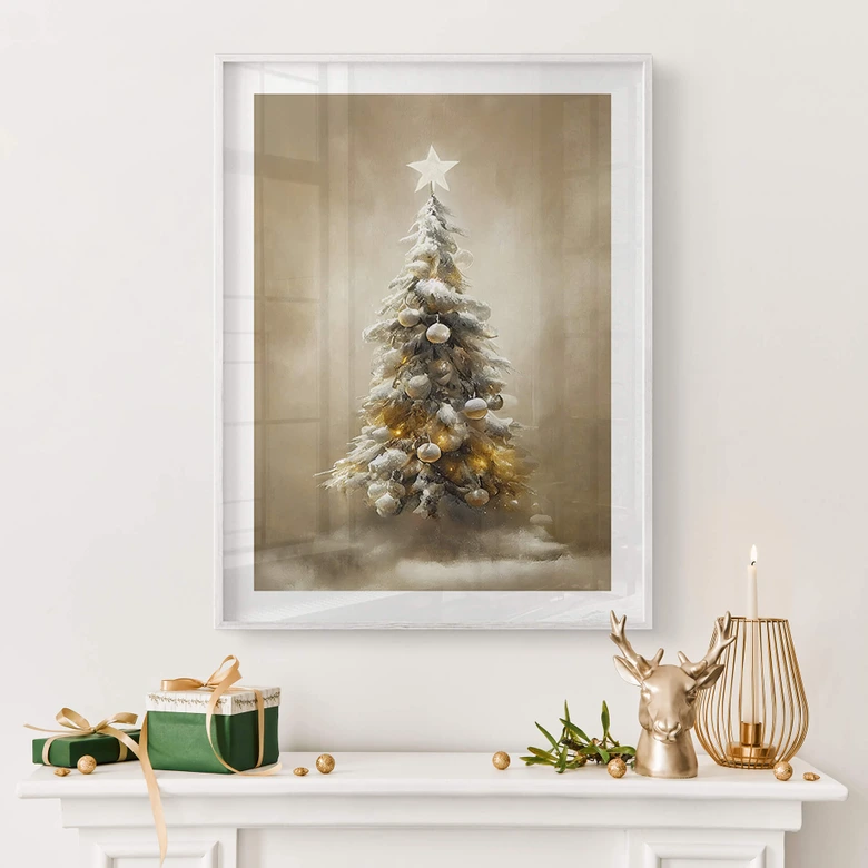 Poster Goldener Weihnachtsbaum - Treechild 