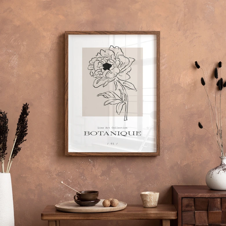 Poster Lineart Blume beige - Treechild 
