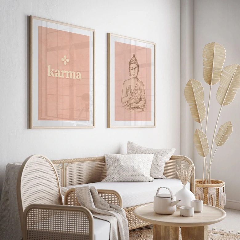 Spirituel karma plakat i pink - Treechild 