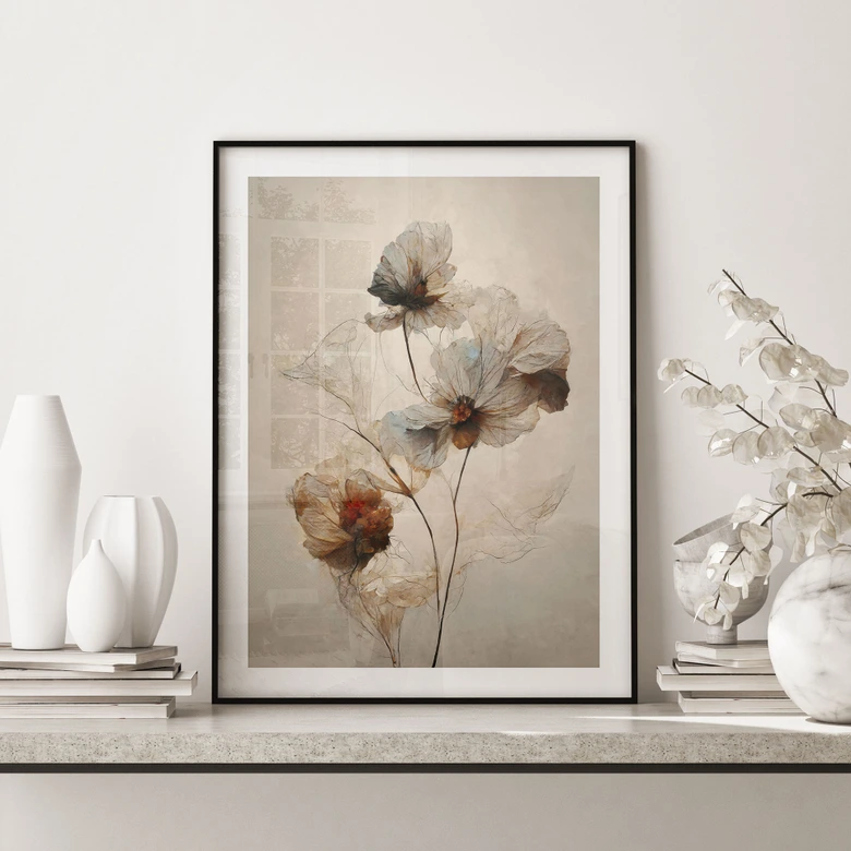 Plakat suszone kwiaty - elegancja przemijania - Treechild 