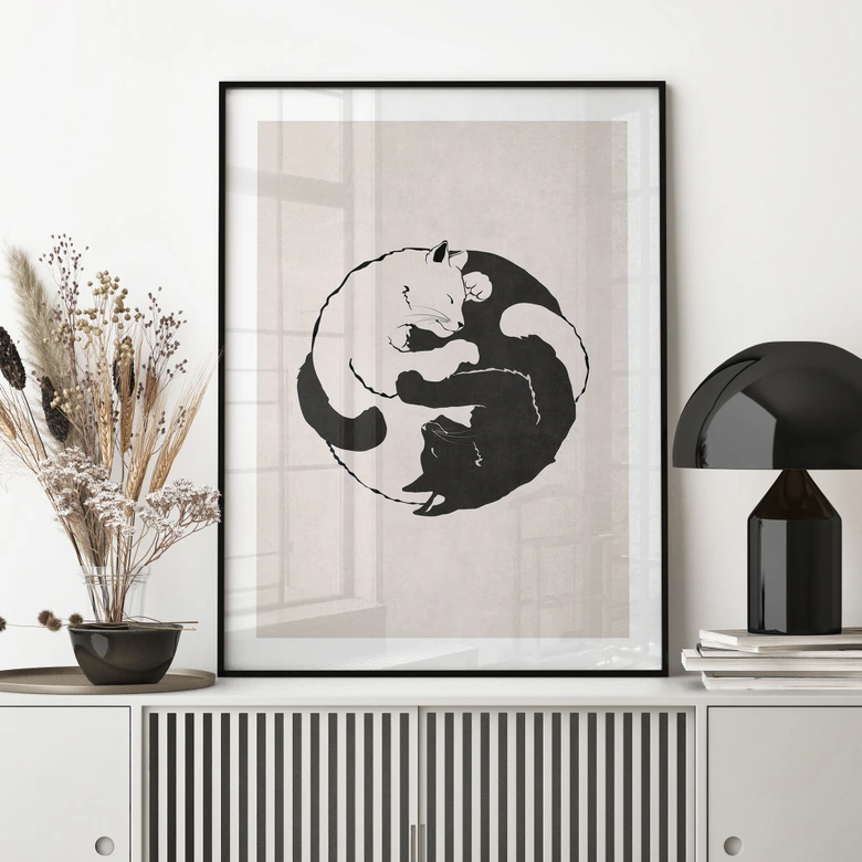 Poster Katten Ying & Yang - Tunaboylu 